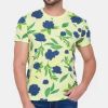 Floral Printed Slim Fit T-Shirt - Cotton-Polyester Blend, Round Neck, Short Sleeves, Vibrant Botanical Prints, Available in Light Colors (S-3XL) Manufacturers  in Delhi