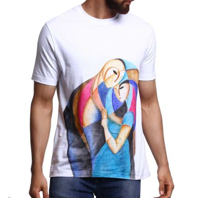 Abstract Art Hand-Painted T-Shirt – 100% Cotton, Eco-Friendly Design for Casual Style Manufacturers, Suppliers, Exporters in Yangon