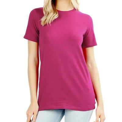 Basic Ladies’ Crew Neck T-Shirt - Regular Fit, 100% Cotton Short Sleeve Top in Black, White, Grey, Navy & Pastel Pink (XS to XL Manufacturers, Suppliers, Exporters in Yangon