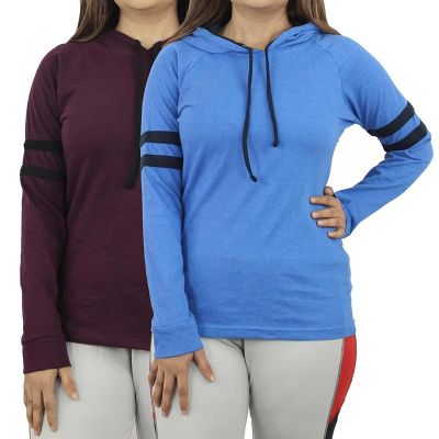 Basic Ladies Hooded T-Shirt – 100% Cotton, Short Sleeve, Casual Wear for Women in Multiple Colors (S-XL) Manufacturers, Suppliers, Exporters in Yangon