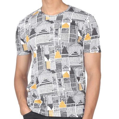 Cotton All-Over Print T-Shirt - 100% Cotton, Regular Fit, Trendy Crew Neck Manufacturers, Suppliers, Exporters in Yangon