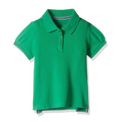 Cotton Pique Polo T-Shirt for Girls - Regular Fit Short Sleeve Top in Pink, White, Navy & Mint Green (Ages 3-15) Manufacturers, Suppliers, Exporters in Yangon