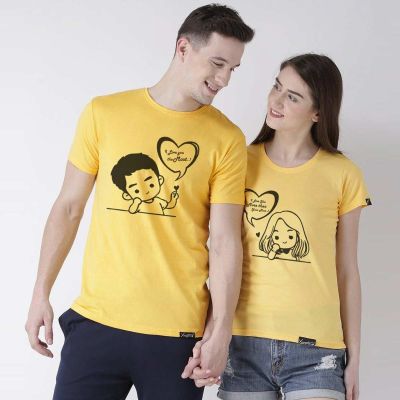 Couple T-Shirts Set | Soft 100% Cotton, Regular Fit | Ideal for Family Gatherings & Casual Wear Manufacturers, Suppliers, Exporters in Yangon