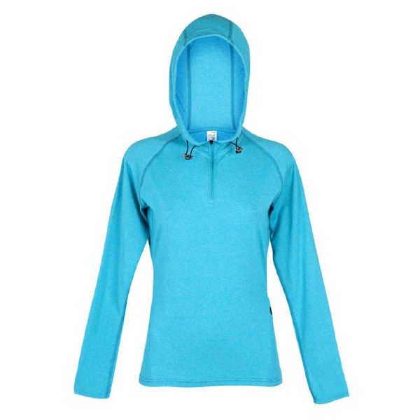 Fitted Womens Hooded T-Shirt – Stretchable Cotton-Spandex Blend, Slim Fit in Dark Blue, Burgundy, Olive Green, Heather Grey (S-XL) Manufacturers  in Delhi