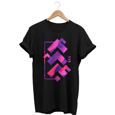 Geometric Hand-Painted T-Shirt – Cotton-Linen Blend with Bold Shapes Manufacturers, Suppliers, Exporters in Yangon