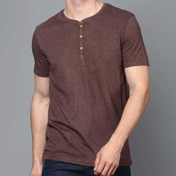 Half Sleeve Henley T-Shirt – 100% Cotton, Regular Fit for Smart Casual Style Manufacturers  in Delhi