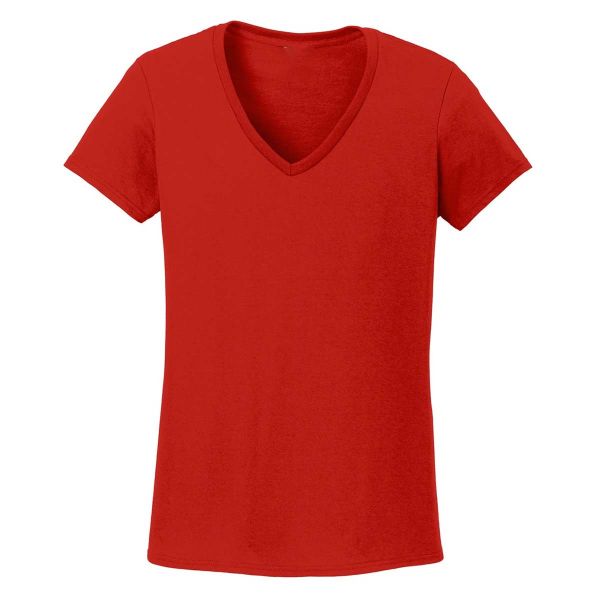 Ladies’ V-Neck T-Shirt - Slim Fit, 100% Cotton Short Sleeve Top in Coral, Burgundy, Navy & Charcoal (XS to XL Manufacturers  in Delhi