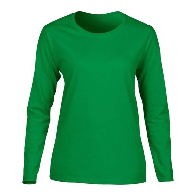 Long Sleeve Ladies’ T-Shirt - Regular Fit Crew Neck in 100% Cotton for Cooler Weather, Available in Black, Grey, White, Olive & Burgundy (XS to XL) Manufacturers, Suppliers, Exporters in Yangon