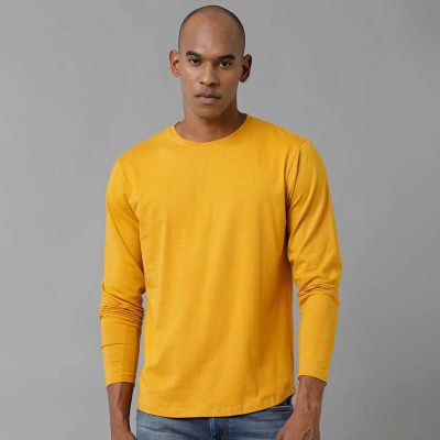 Long Sleeve Round Neck T-Shirt | 100% Cotton, 180 GSM | Regular Fit | Black, Grey, White, Deep Blue | XS-XL Manufacturers, Suppliers, Exporters in Yangon