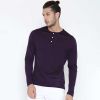 Mens 100% Merino Wool Henley - Temperature-Regulating, Moisture-Wicking Long Sleeve T-Shirt in Black, Burgundy, Navy Manufacturers  in Delhi