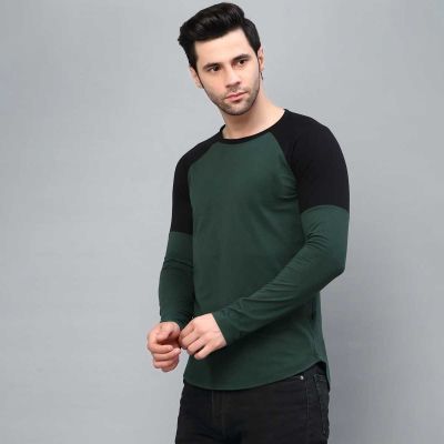 Mens Raglan Full Sleeve T-Shirt – Stretchable, Breathable Cotton-Poly Blend for Active Wear Manufacturers, Suppliers, Exporters in Yangon