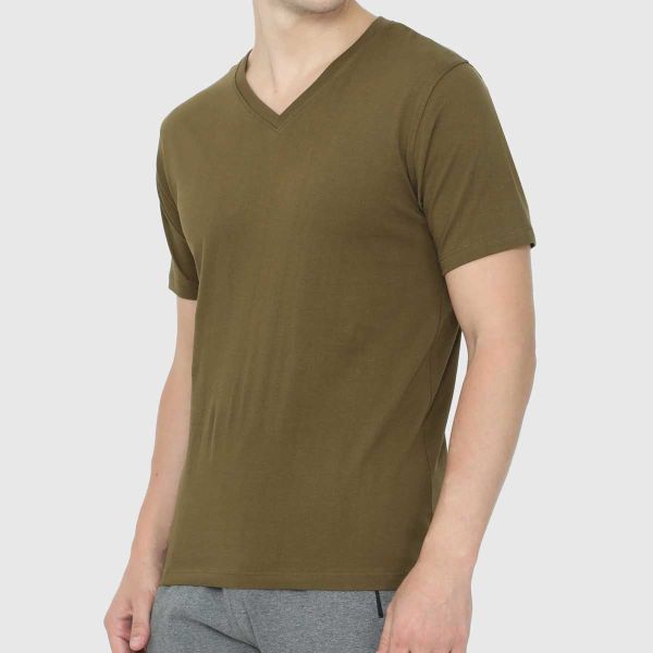 Mens Slim Fit Half Sleeve V-Neck T-Shirt - 100% Combed Cotton Manufacturers  in Delhi