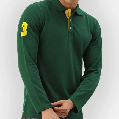 Polo Full Sleeve T-Shirt - 100% Polyester Pique, Regular Fit, Ribbed Collar Manufacturers, Suppliers, Exporters in Yangon