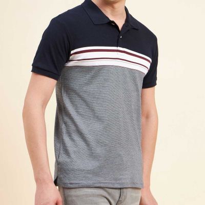 Slim Fit Striped Cotton Polo T-Shirt | Multi-Color Design & Stretchable Fabric Manufacturers, Suppliers, Exporters in Yangon