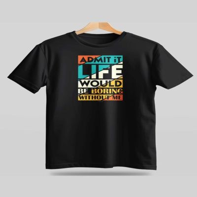 Slogan Print T-Shirt - Slim Fit Organic Cotton with Bold Design for Stylish Streetwear (Sizes S to XXL) Manufacturers, Suppliers, Exporters in Yangon