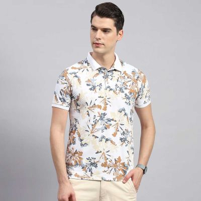 Stylish Floral Print Slim Fit T-Shirt - Henley Neck Design in Soft Polyester-Viscose for Trendy Beach and Vacation Looks (Sizes S to XXL) Manufacturers, Suppliers, Exporters in Yangon