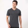 V-Neck Casual T-Shirt for Men - 100% Combed Cotton, Slim Fit with Ribbed Trim Manufacturers  in Delhi