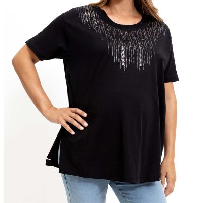 Womens Embellished Maternity T-Shirt | Relaxed Fit with Scoop Neck | Ideal for Brunch & Everyday Wear Manufacturers, Suppliers, Exporters in Yangon