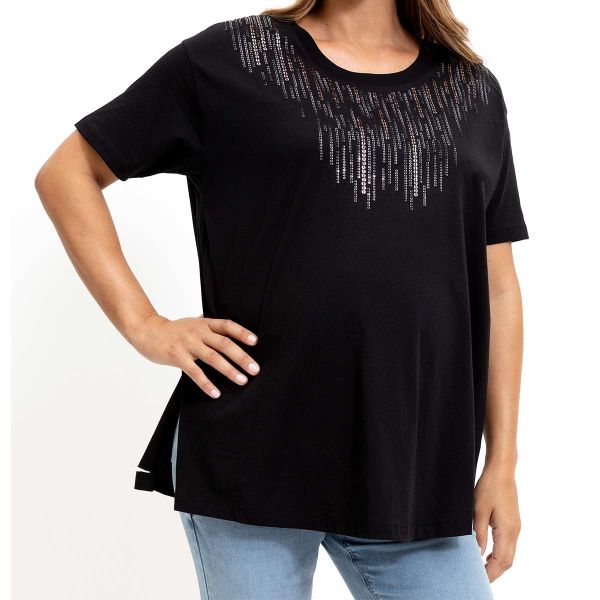 Womens Embellished Maternity T-Shirt | Relaxed Fit with Scoop Neck | Ideal for Brunch & Everyday Wear Manufacturers  in Delhi