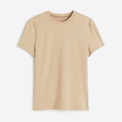 Womens Fitted Plain T-Shirt - Stretchable Cotton-Lycra Round Neck Tee for a Flattering Fit Manufacturers, Suppliers, Exporters in Yangon