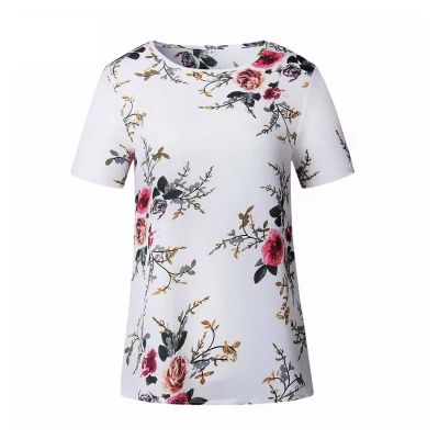 Womens Floral Print T-Shirt | Slim Fit in Soft Jersey Cotton | Perfect for Casual Wear & Summer Outings Manufacturers, Suppliers, Exporters in Yangon