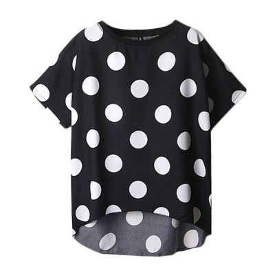 Womens Polka Dot Print T-Shirt | Regular Fit in Soft Cotton or Cotton-Blend | Perfect for Casual Wear & Day Outings Manufacturers, Suppliers, Exporters in Yangon