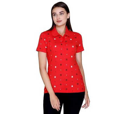 Womens Printed Corporate T-Shirt | Subtle Professional Prints, Cotton Fabric | Office & Promotional Wear Manufacturers, Suppliers, Exporters in Yangon