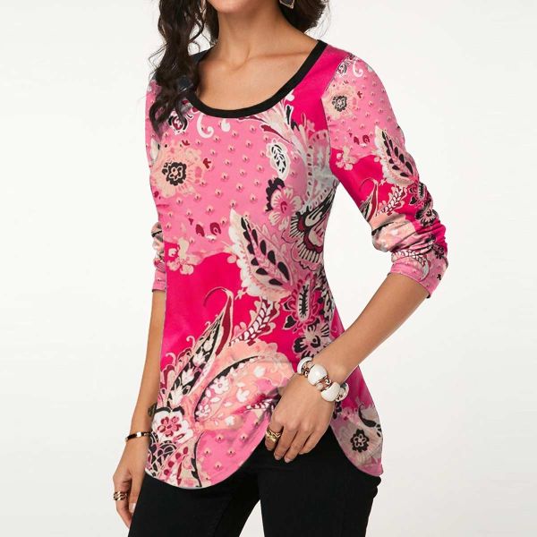 Womens Printed Round Neck T-Shirt - Vibrant Cotton Tee for Casual Style Manufacturers  in Delhi