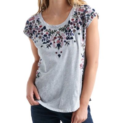 Womens Embellished Striped T Shirt V Neck Casual Wear XS to XL Manufacturers, Suppliers, Exporters in Yangon