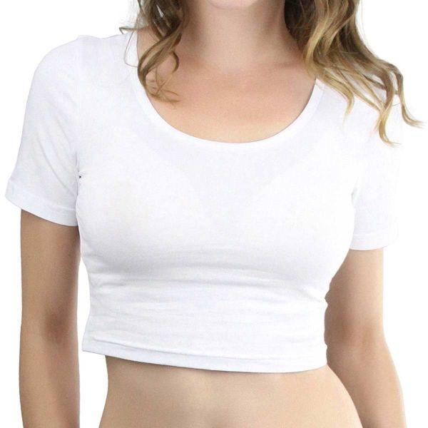 Womens Fitted Short T Shirt Slim Fit Stretchable Fabric XS to XL Manufacturers  in Delhi