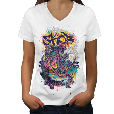 Womens Graphic V Neck T Shirt Trendy Designs Soft Cotton XS to XL Manufacturers, Suppliers, Exporters in Yangon