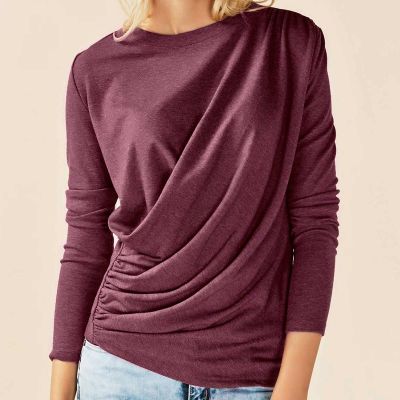 Womens Long Sleeve Knitted T Shirt Soft Cotton Casual Wear XS to XL Manufacturers, Suppliers, Exporters in Yangon