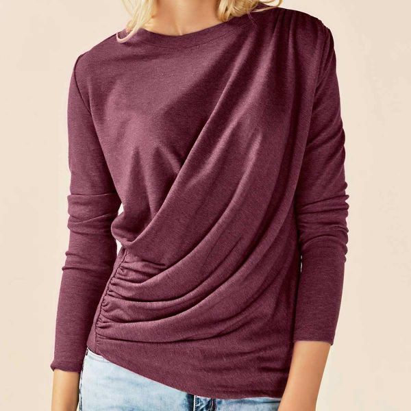 Womens Long Sleeve Knitted T Shirt Soft Cotton Casual Wear XS to XL Manufacturers  in Delhi