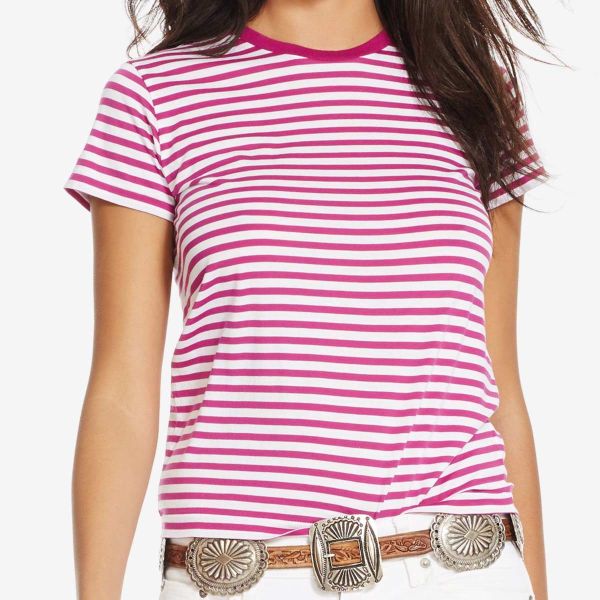 Womens Polo Striped T Shirt Classic Collar Cotton Casual Wear XS to XL Manufacturers  in Delhi