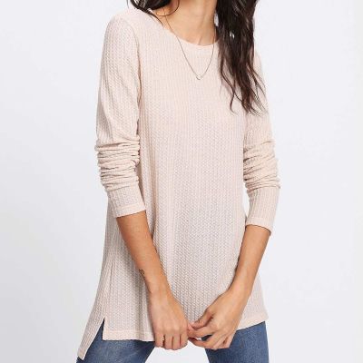 Womens Textured Knitted T Shirt Soft Cotton Casual Wear XS to XL Manufacturers, Suppliers, Exporters in Yangon